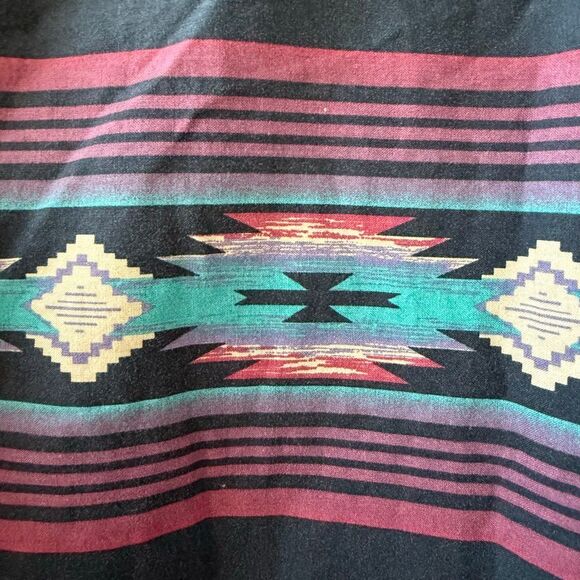 Vintage 90s Roper Southwestern Aztec Blanket Print Snap Front Shirt XLT - Picture 6 of 9